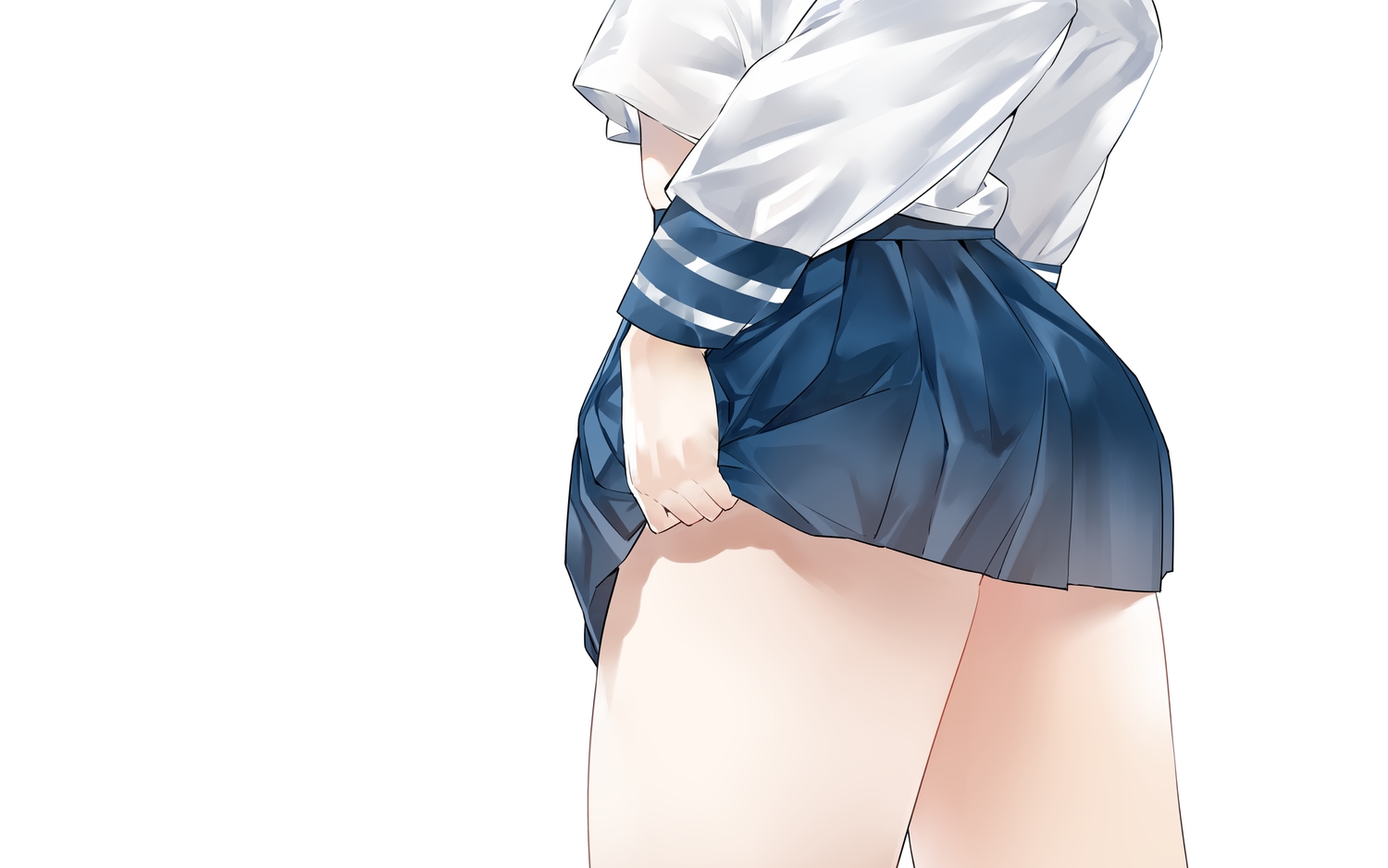close, kou_mashiro, original, school_uniform, skirt, skirt_lift, white
