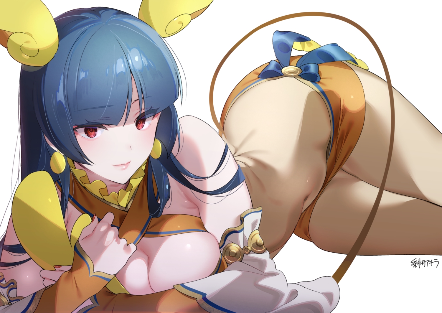 blue_hair, breasts, cleavage, close, cosplay, hizuki_akira, long_hair, natsume_(pokemon)