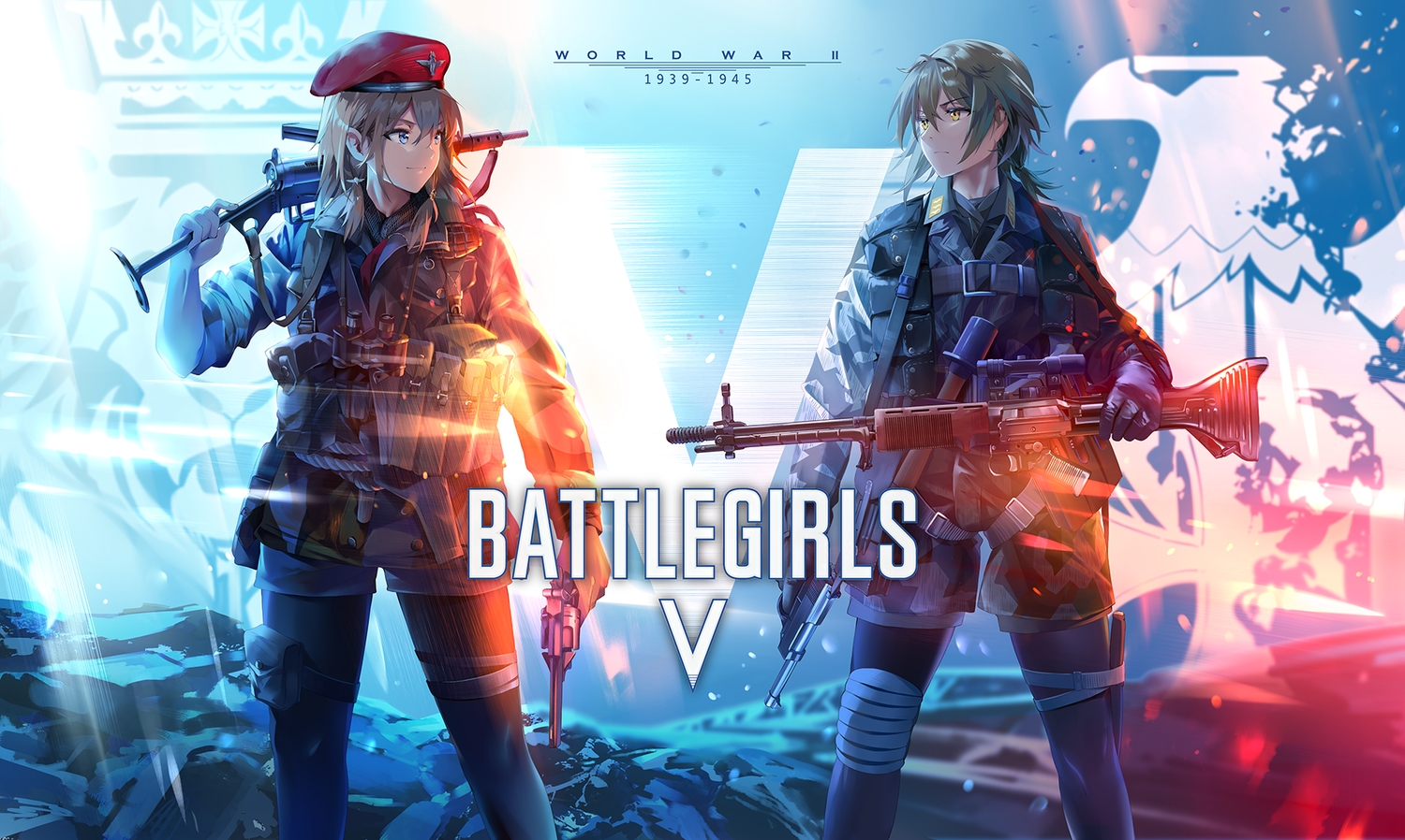 2girls, battlefield_(series), gun, neko_(yanshoujie), original, weapon