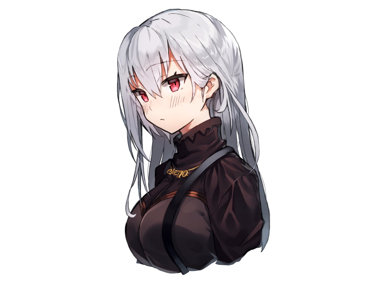 blush, gray_hair, hakase_fuyuki, kasuka_(kusuki), long_hair, necklace, nijisanji, red_eyes, white