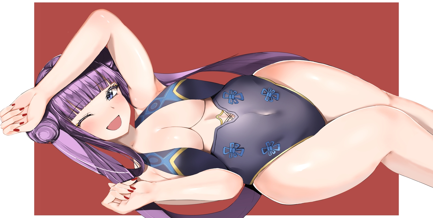 blue_eyes, blush, breasts, fang, fate/grand_order, fate_(series), long_hair, mutsu_ane_daisuki