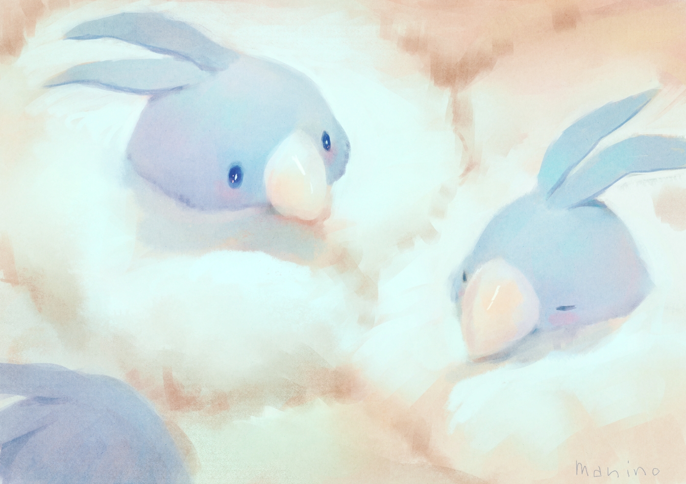 animal, bird, manino_(mofuritaionaka), no_humans, pokemon, polychromatic, signed, sleeping