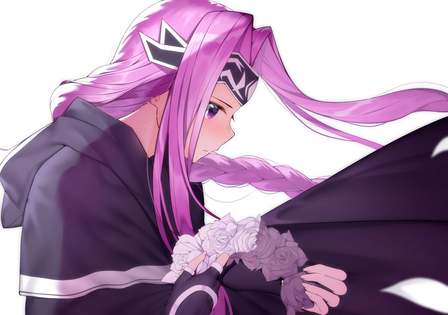 braids, cape, close, fate/grand_order, fate_(series), flowers, headband, headdress