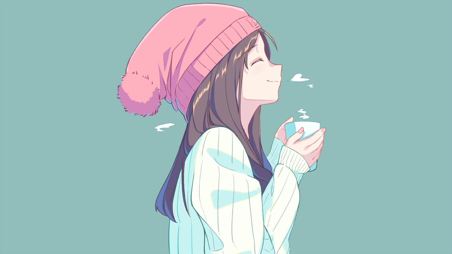 blue, brown_hair, drink, hat, itachi_kanade, long_hair, original