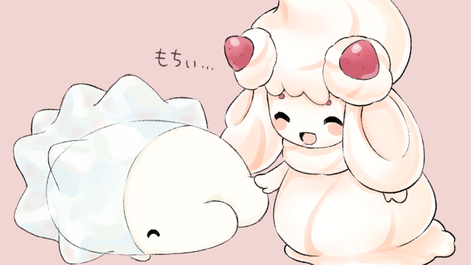 alcremie, no_humans, pink, pokemon, polychromatic, siratamairipafe, snom