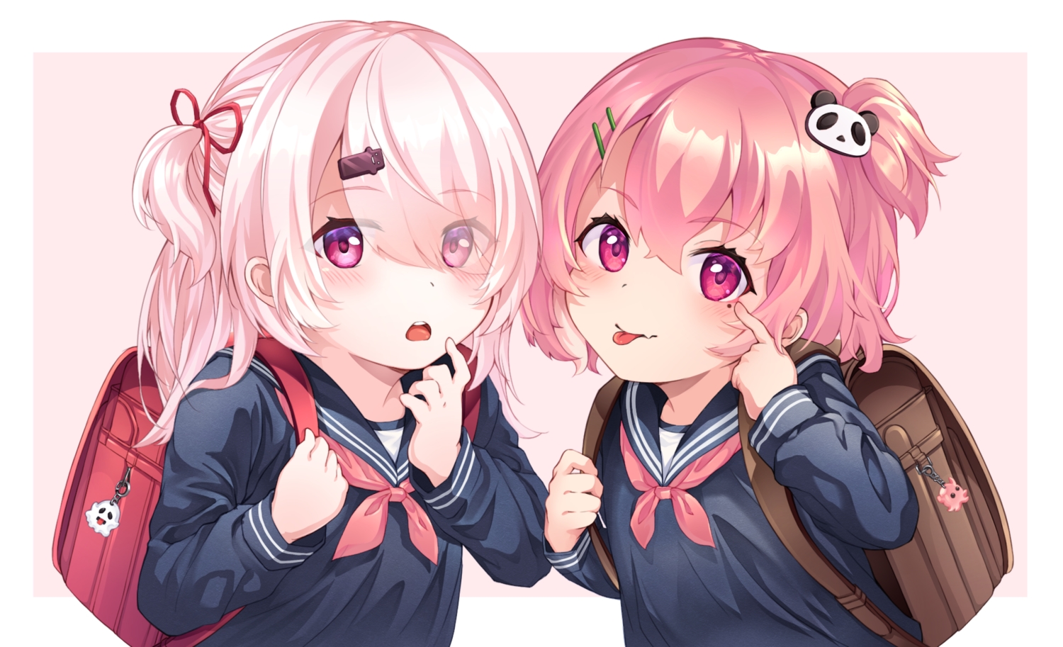 blush, loli, mashiro_monaka, nijisanji, pink_eyes, pink_hair, ponytail, sasaki_saku