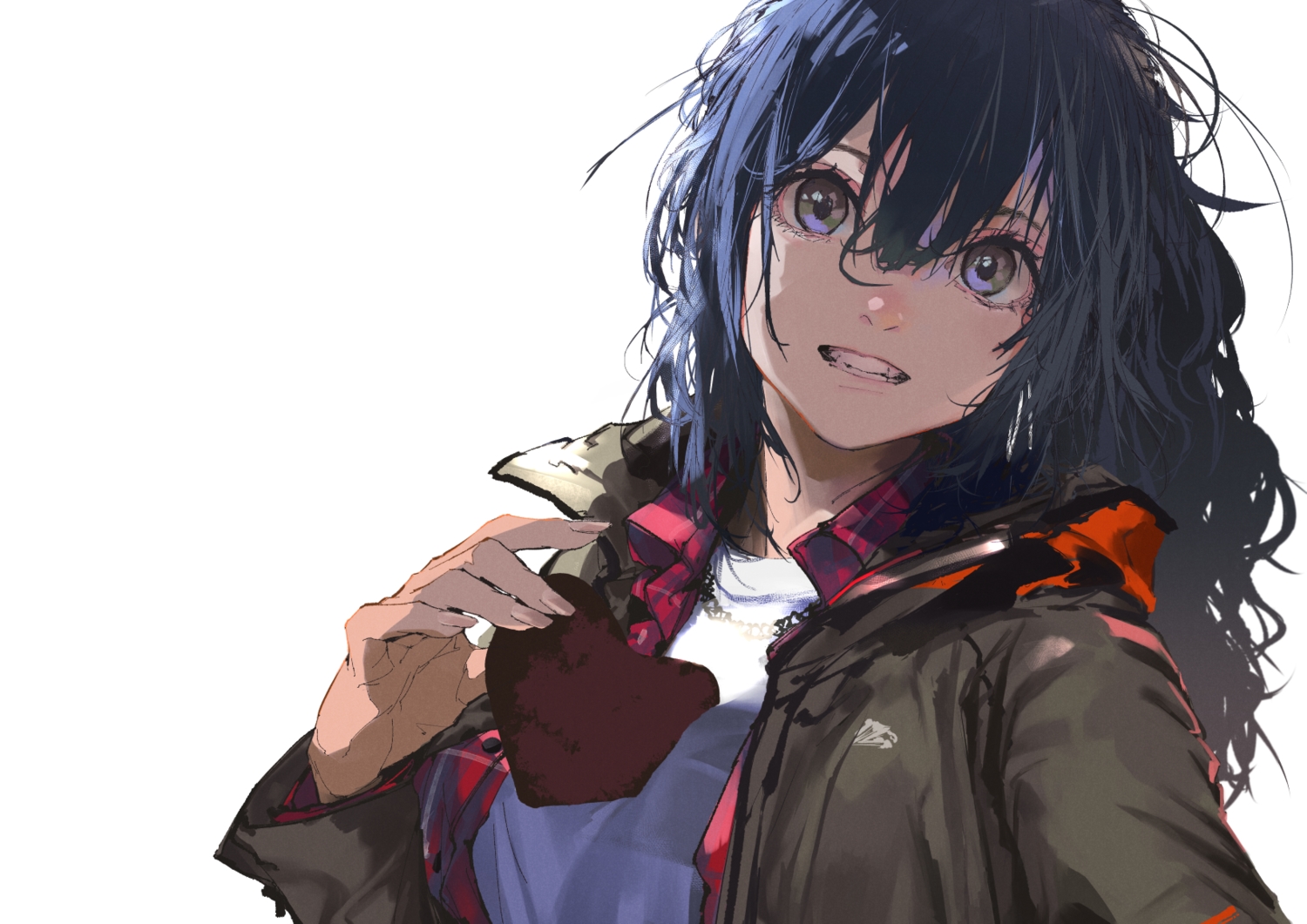blue_hair, candy, chocolate, close, food, gray_eyes, kiriyama, long_hair