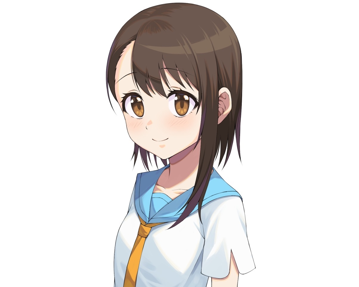 atsuyah0310, blush, brown_eyes, brown_hair, flat_chest, nisekoi, onodera_kosaki, school_uniform, short_hair, white