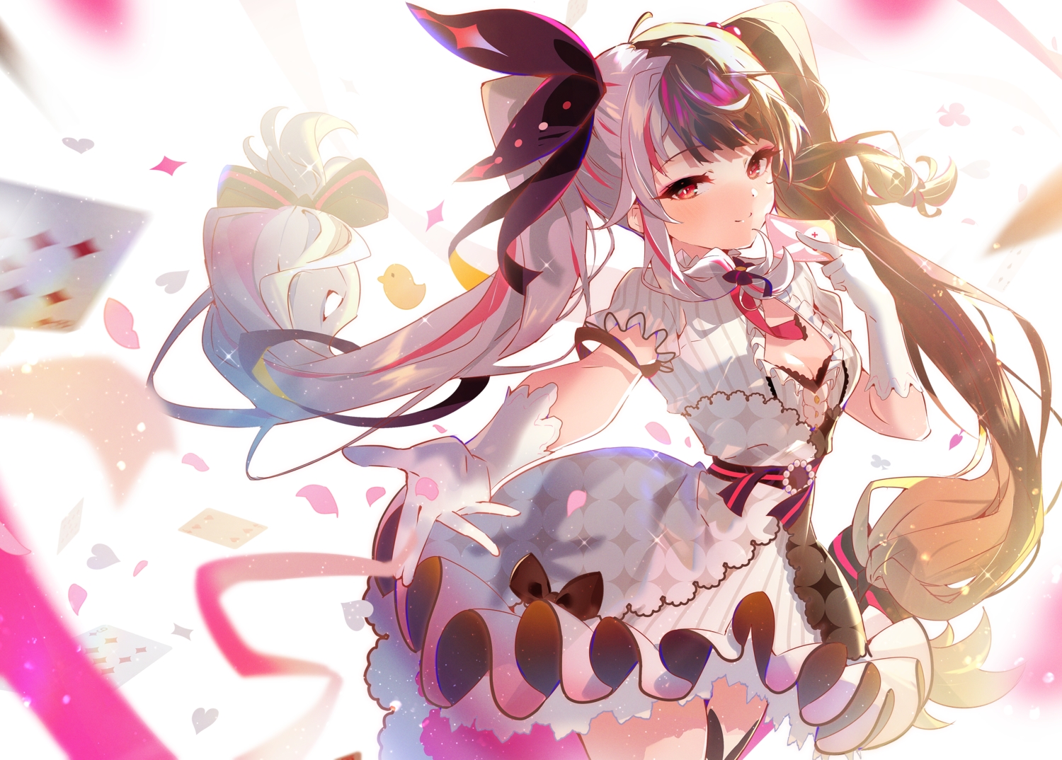 aruterra, breasts, cleavage, long_hair, nijisanji, twintails, yorumi_rena