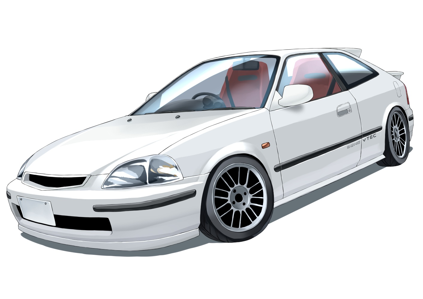 arai_kogane, car, no_humans, original, white