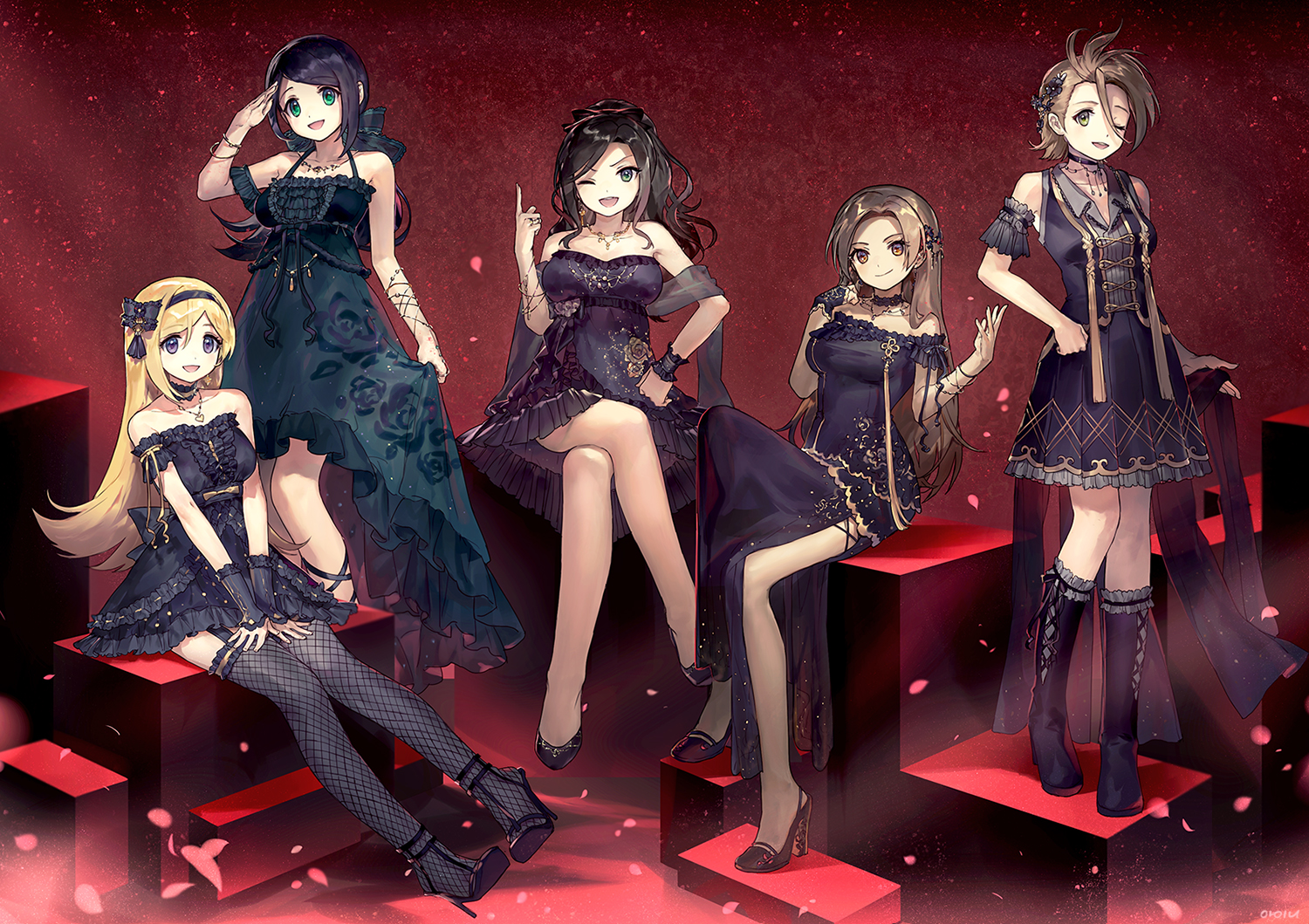 ainy77, fujimoto_rina, goth-loli, group, idolmaster, idolmaster_cinderella_girls, kimura_natsuki, lolita_fashion, matsunaga_ryo, mukai_takumi, yamato_aki