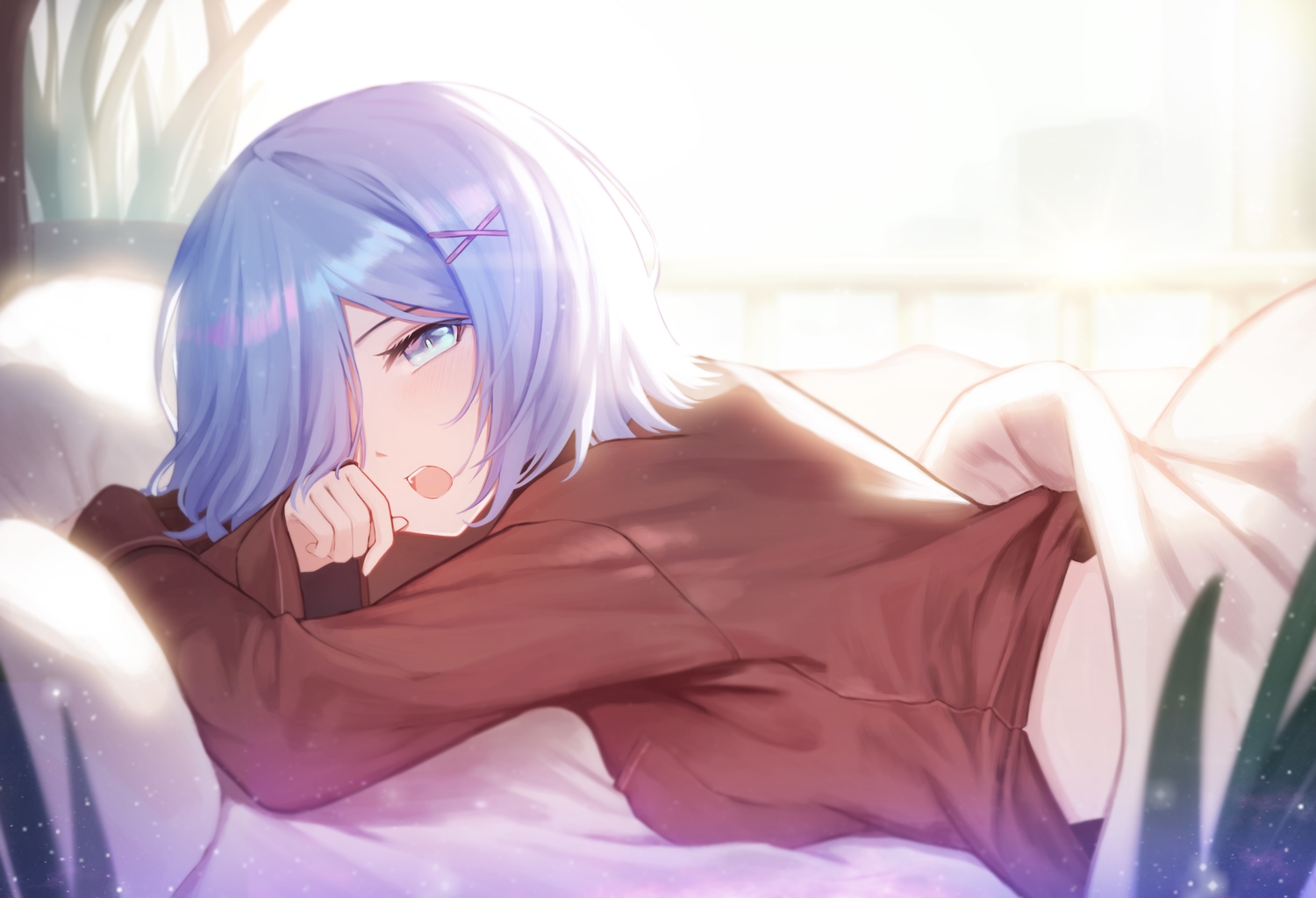 blue_hair, gya_(144), rem_(re:zero), re:zero_kara_hajimeru_isekai_seikatsu, short_hair