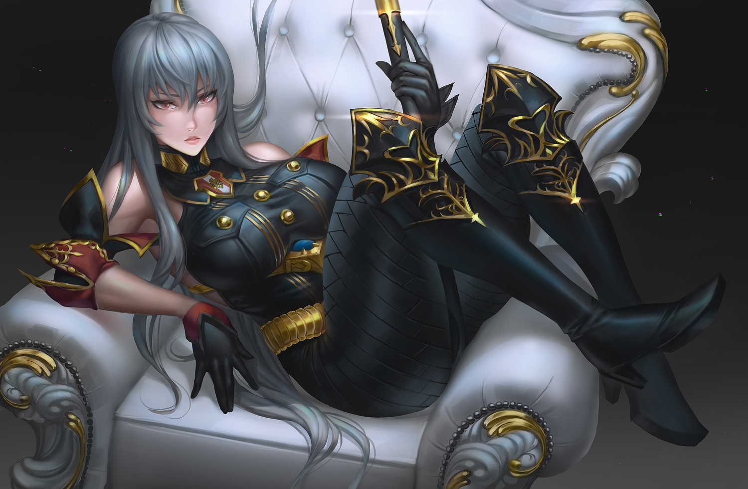 boots, ecchi_pantsu, gloves, selvaria_bles, senjou_no_valkyria, uniform