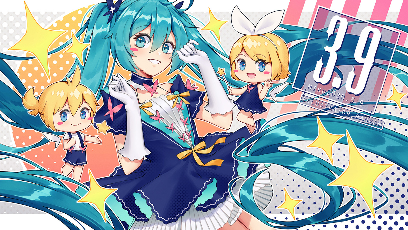 chibi, hatsune_miku, kagamine_len, kagamine_rin, long_hair, male, panpanmeiyou_hp, short_hair, twintails, vocaloid, watermark