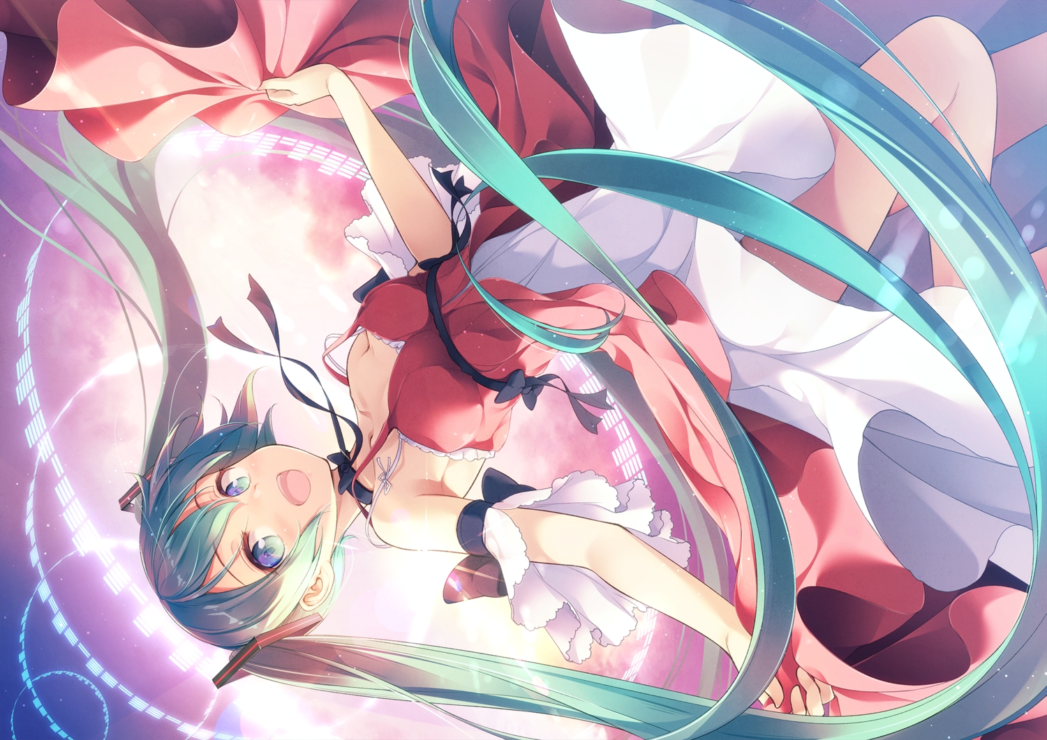 dress, hatsune_miku, long_hair, matsu_uni, twintails, vocaloid