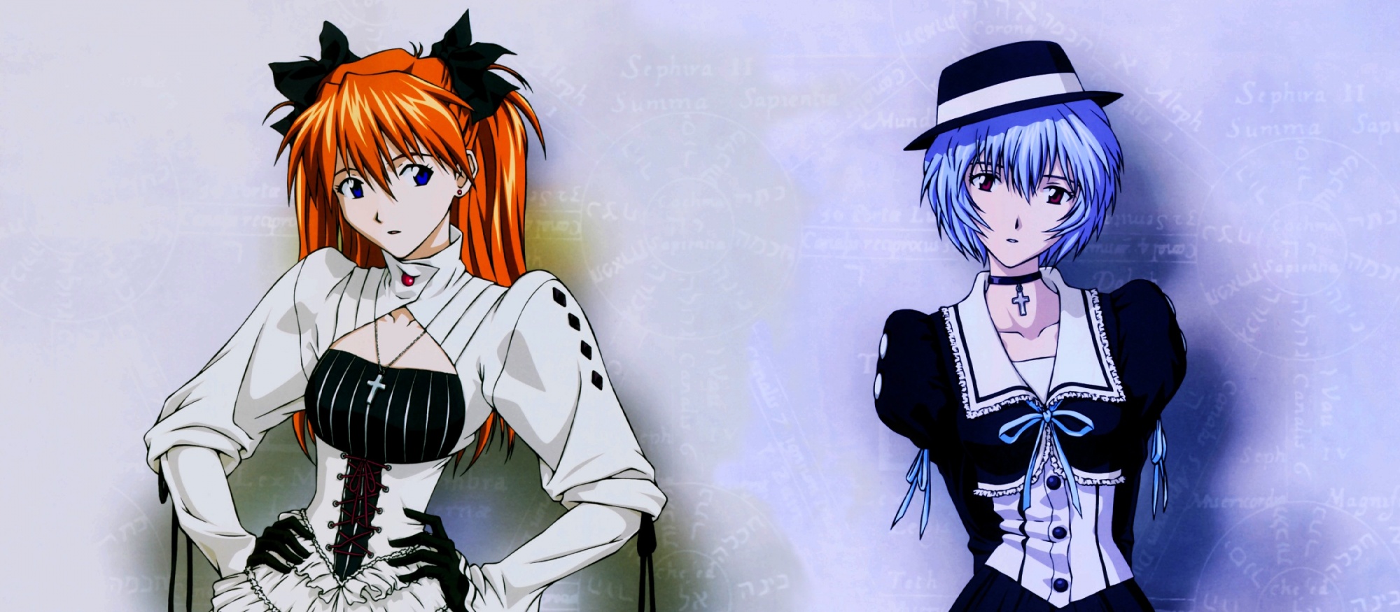 ayanami_rei, fukano_youichi, gothic, neon_genesis_evangelion, soryu_asuka_langley