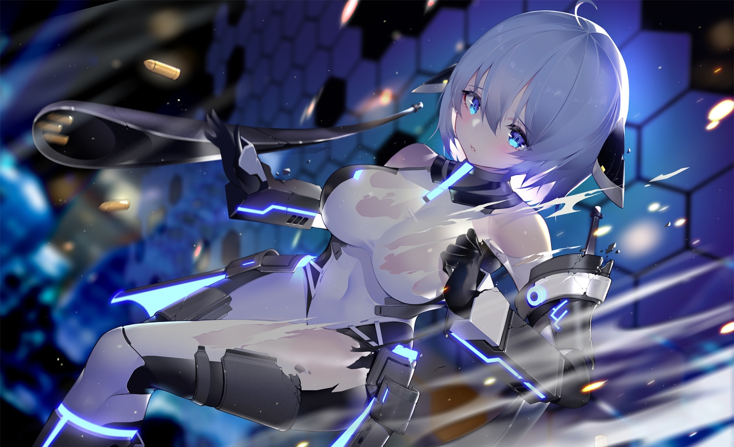 calder, girl_cafe_gun_(game), torn_clothes
