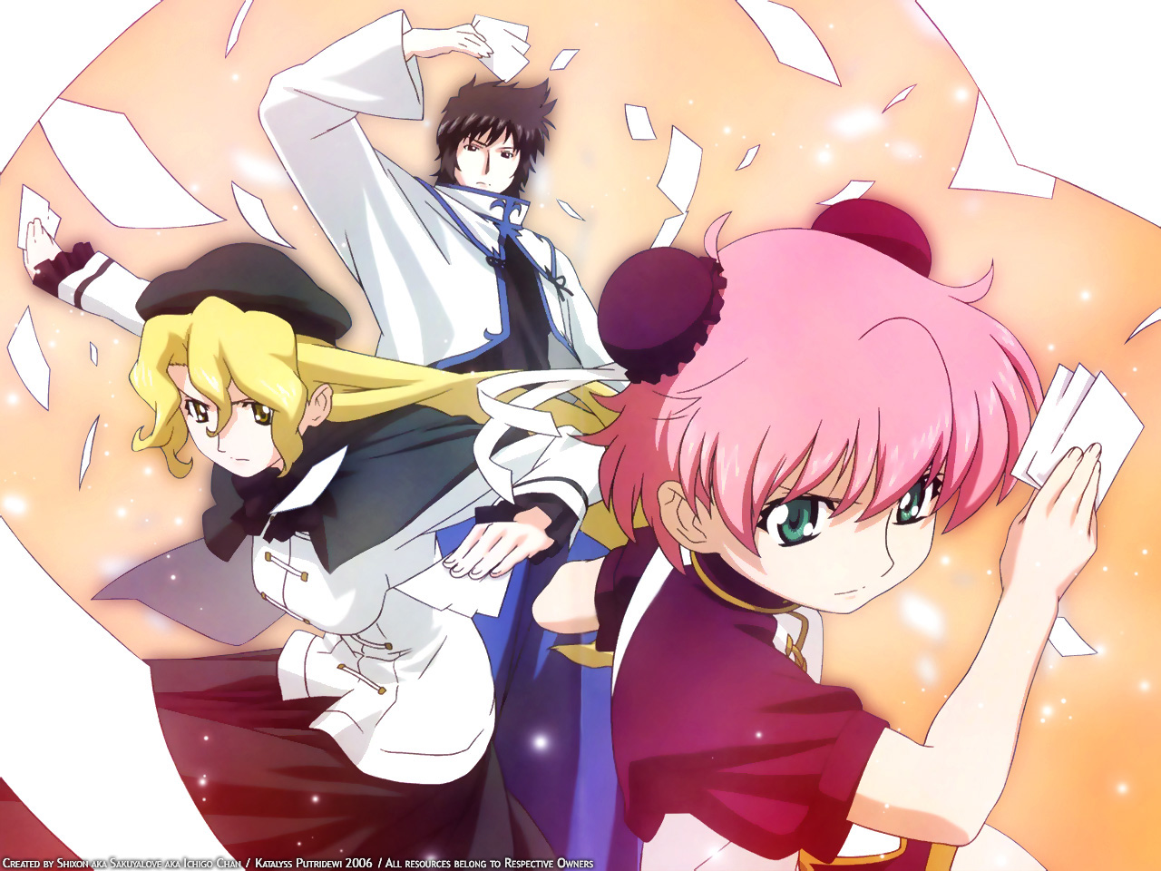 anita_king, black_hair, blonde_hair, long_hair, maggie_mui, michelle_cheung, pink_hair, read_or_die
