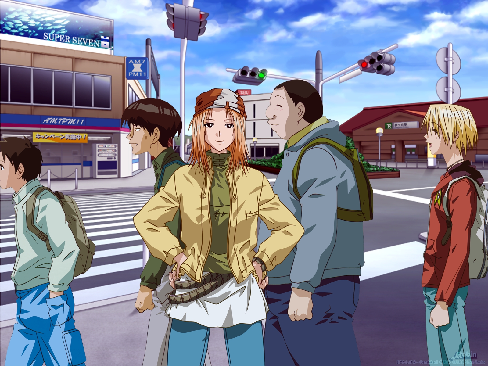abbey_road, genshiken, kasukabe_saki, kousaka_makoto, kugayama_mitsunori, madarame_harunobu, parody, sasahara_kanji