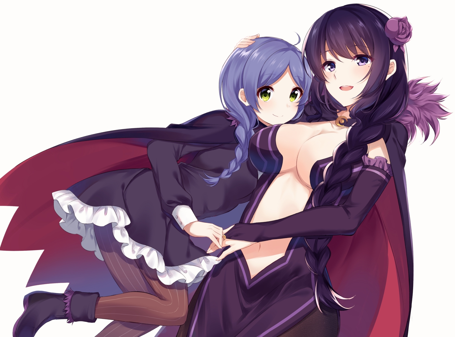 2girls, elsa_granhilte, hug, meili_portroute, nemu_mohu, re:zero_kara_hajimeru_isekai_seikatsu