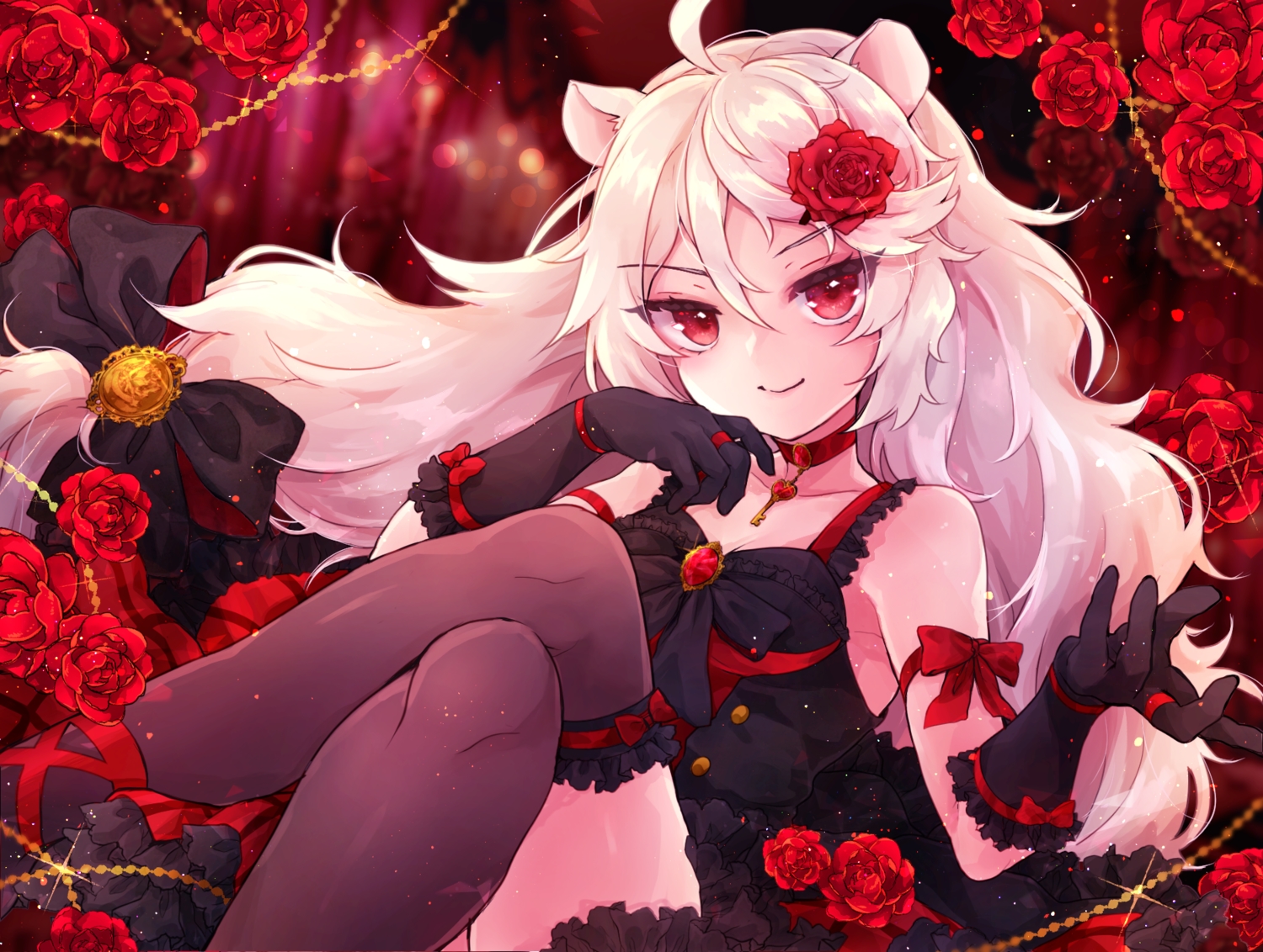 ailane, animal_ears, catgirl, goth-loli, lolita_fashion, shichijou_natori, show_by_rock!!, thighhighs