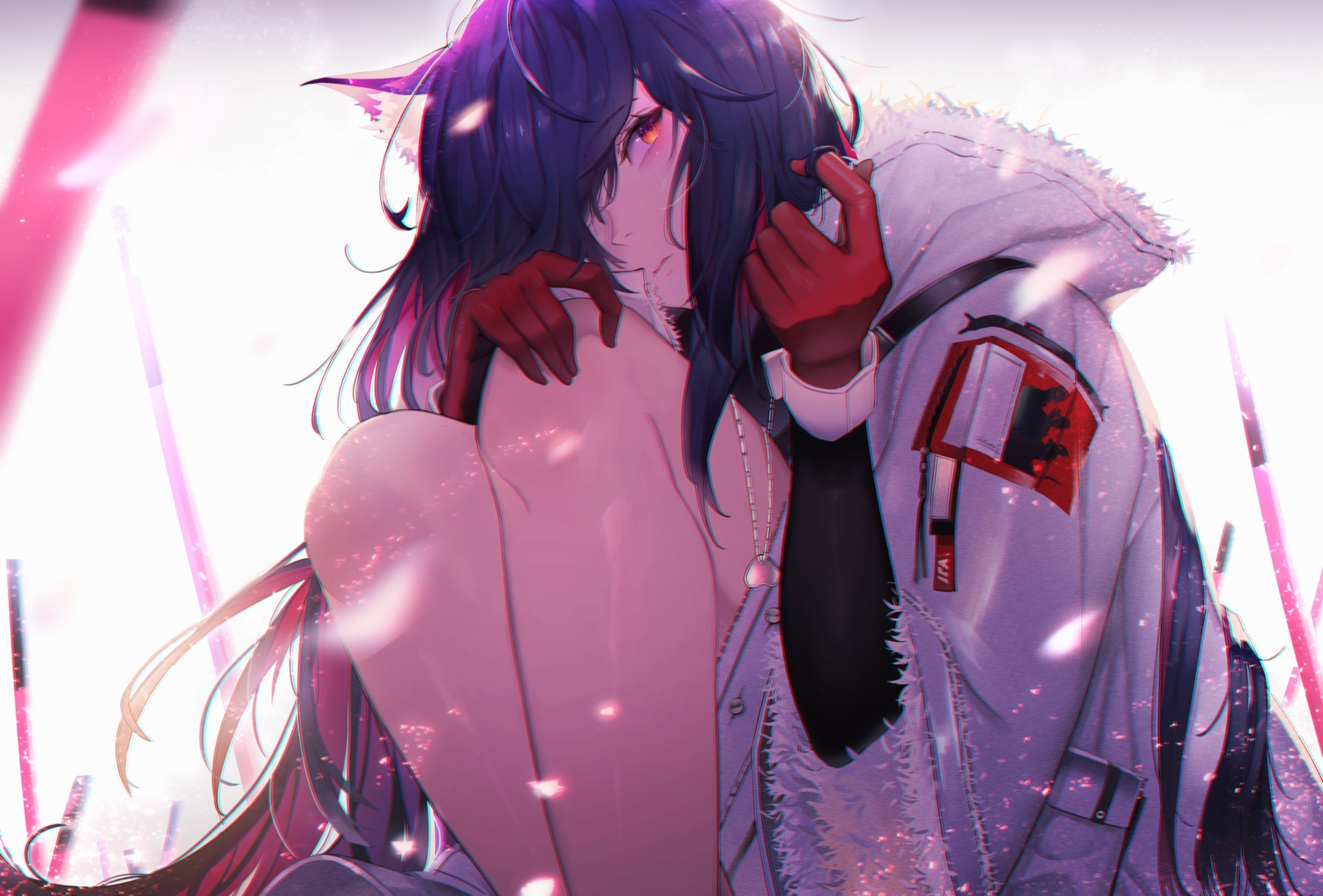 animal_ears, arknights, cizzi, texas_(arknights), wolfgirl