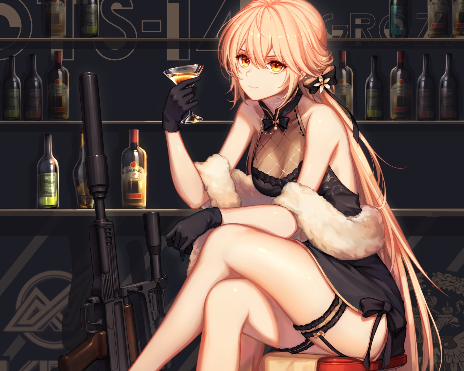 anthropomorphism, baek_hyang, cropped, girls_frontline, gun, ots-14_(girls_frontline), weapon
