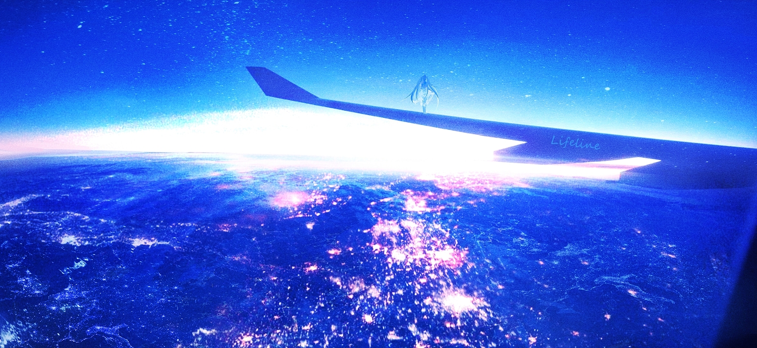 aircraft, blue, building, city, earth, hatsune_miku, lifeline, planet