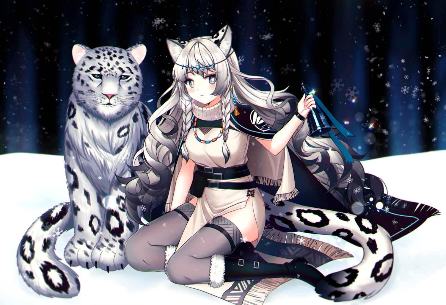 animal_ears, arknights, catgirl, mamel_27, pramanix_(arknights)