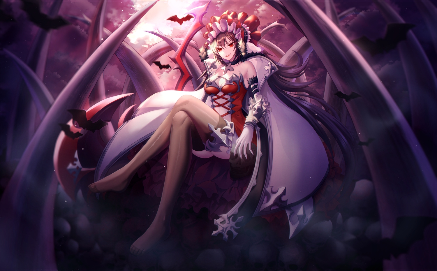animal, bat, gloves, ilya_ornstein, long_hair, necoring862, princess_connect!, red_eyes, thighhighs