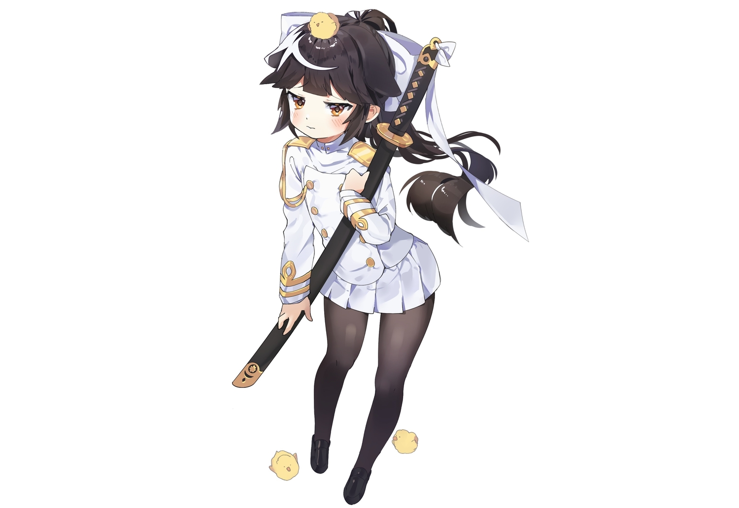 animal, animal_ears, anthropomorphism, azur_lane, bird, black_hair, blush, bow