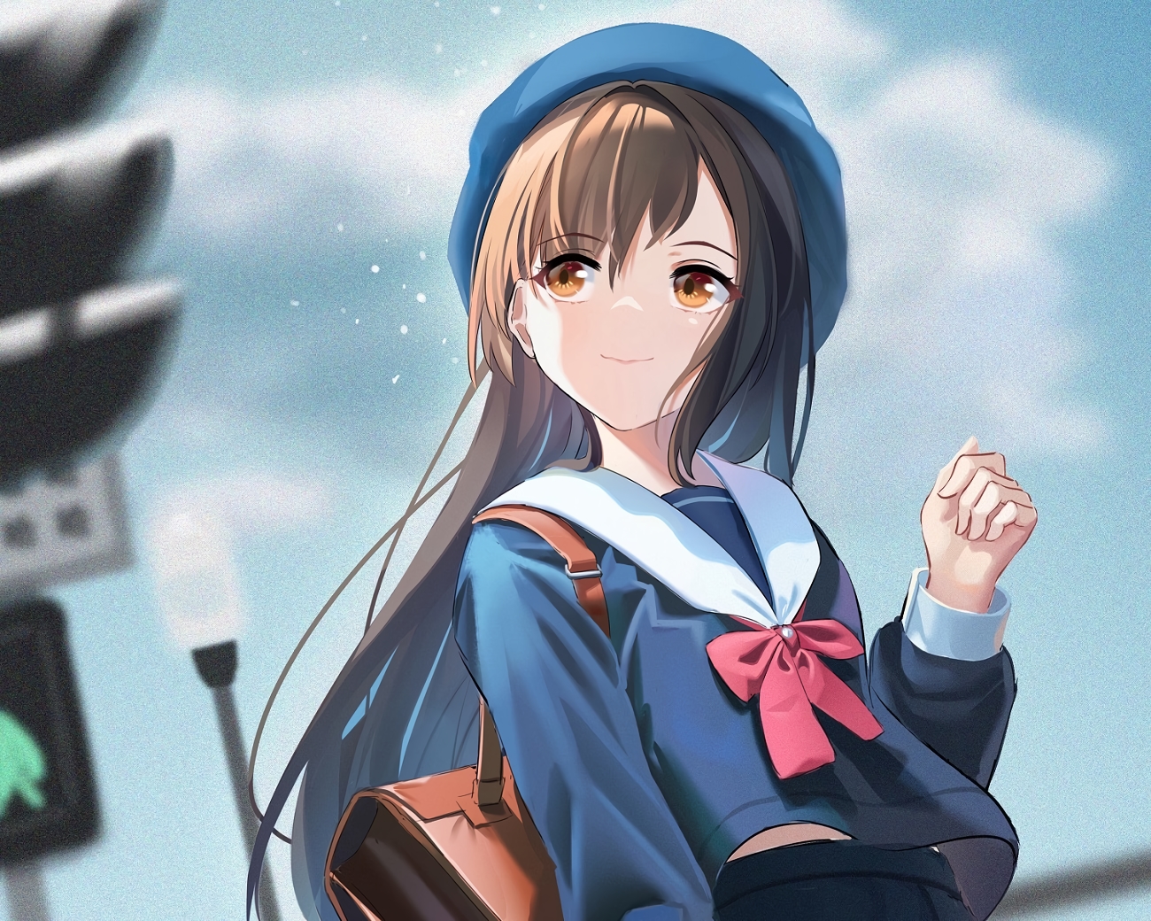 brown_eyes, brown_hair, close, cropped, hat, long_hair, mobu_(wddtfy61), original