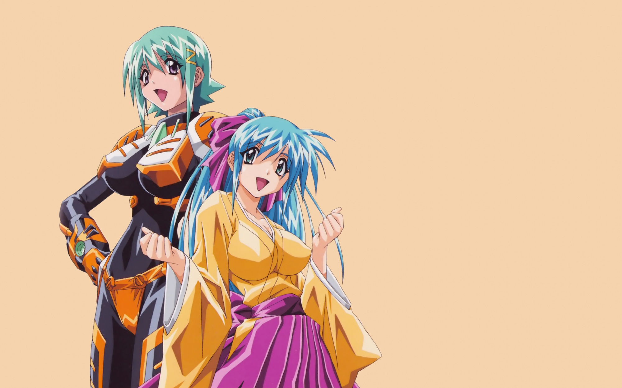 divergence_eve, kiri_marialate, kureha_misaki, yellow