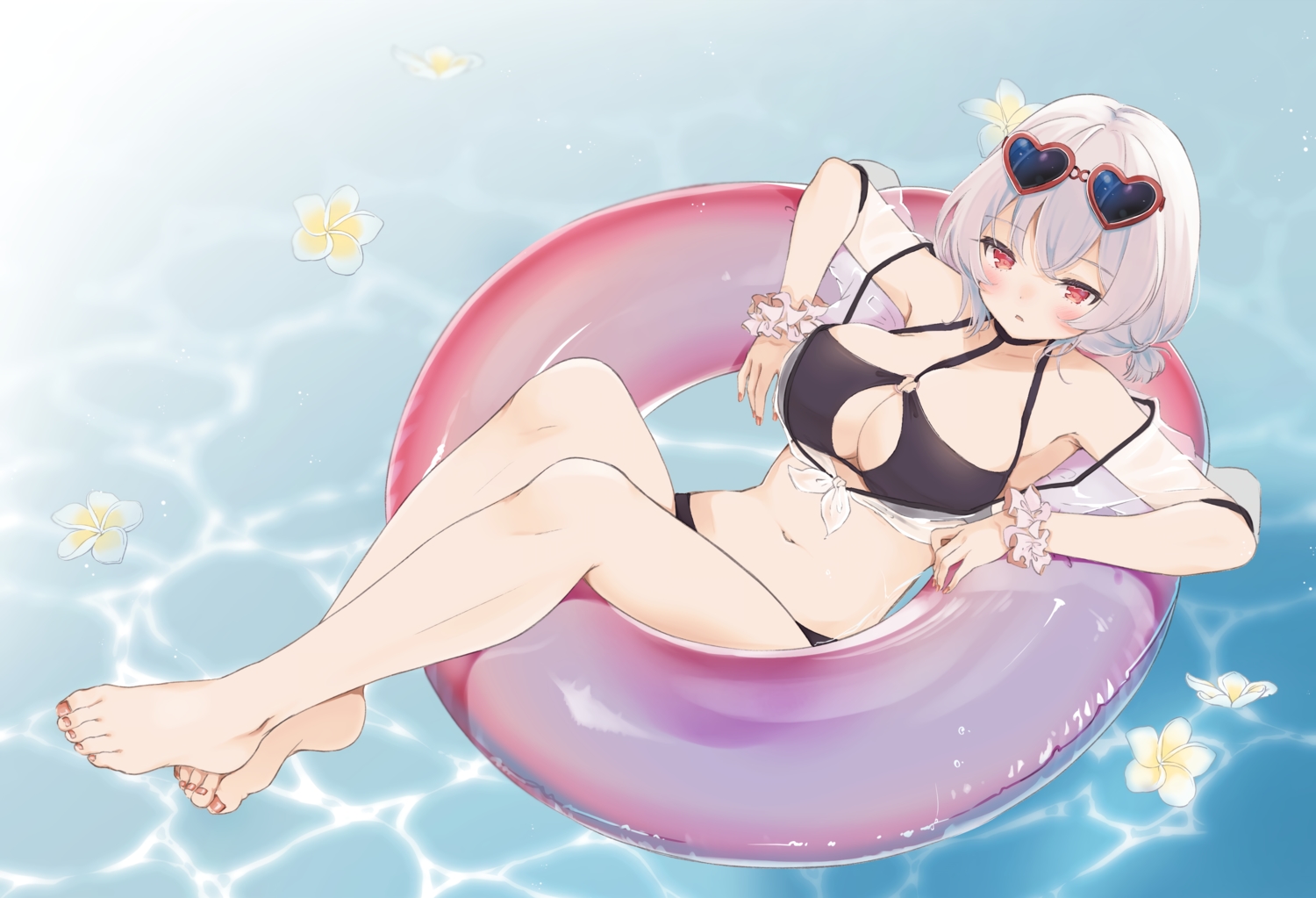 anthropomorphism, azur_lane, barefoot, bikini, kodama_(koda_mat), sirius_(azur_lane), sunglasses, swim_ring