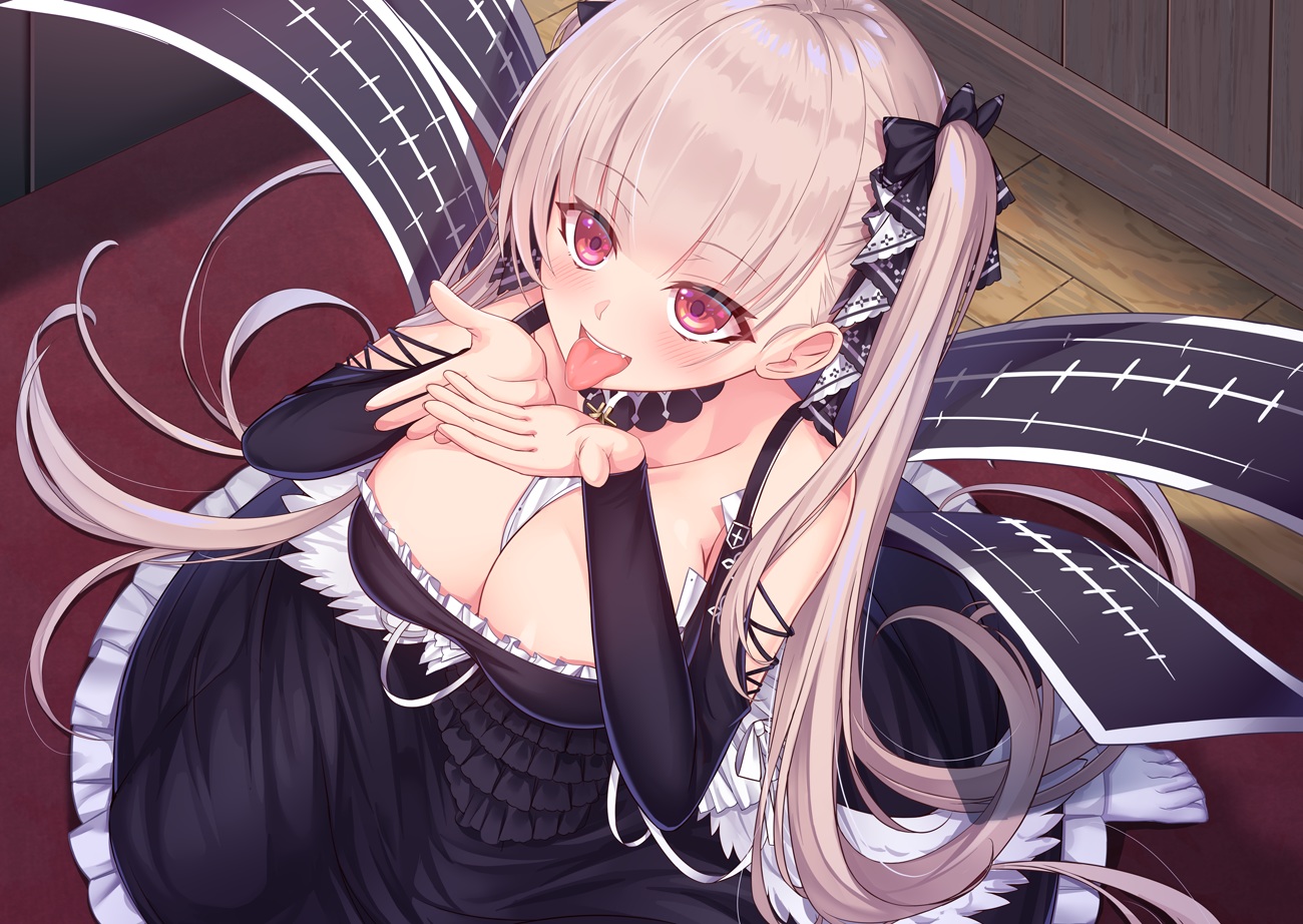 anthropomorphism, azur_lane, blush, breasts, brown_eyes, brown_hair, dress, formidable_(azur_lane)