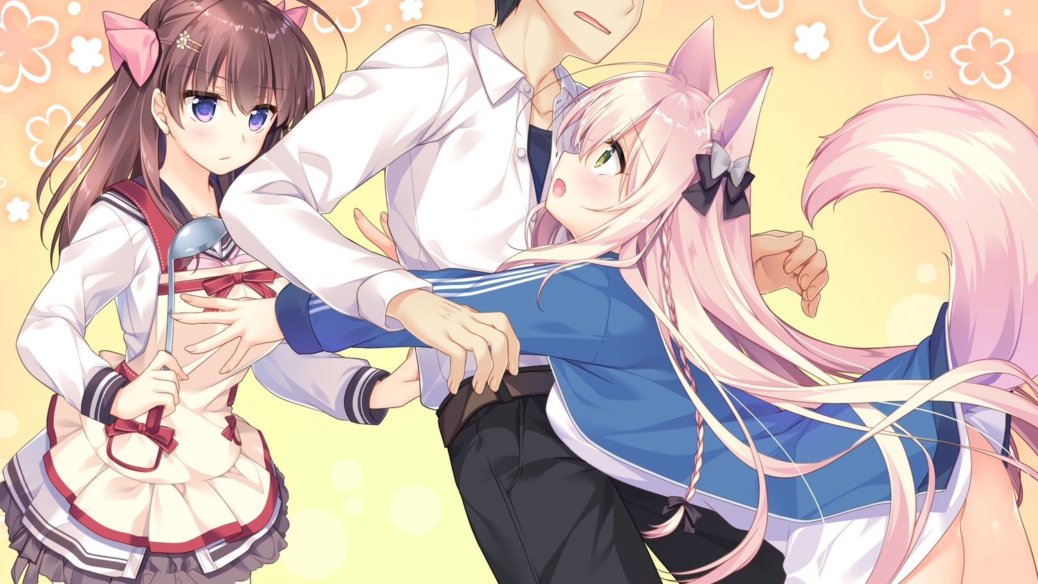 animal_ears, game_cg, kagaya_kana, kemono_musume_no_sodatekata, motomiya_mitsuki, sakuraba_iroha, sweet&tea, tail