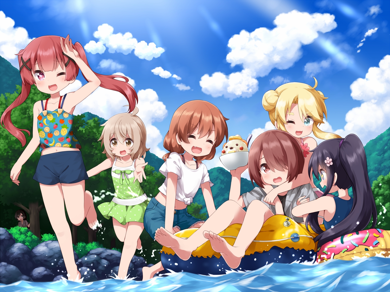 group, himesaka_noa, hoshino_hinata, hoshino_miyako, konomori_kanon, loli, matsumoto_kouko, ruu_(tksymkw)