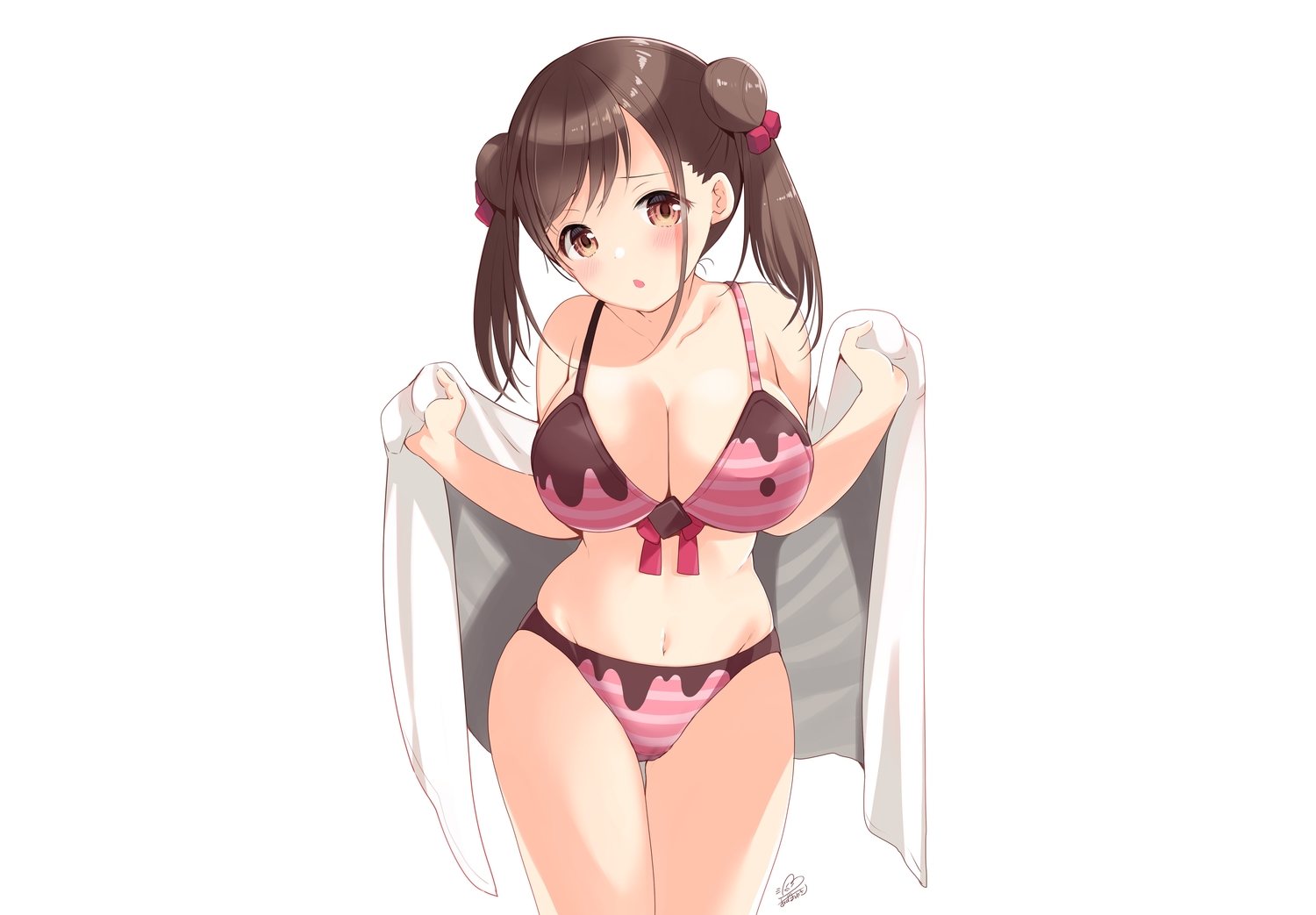 azuma_yuki, bikini, breasts, brown_eyes, brown_hair, cameltoe, cleavage, idolmaster