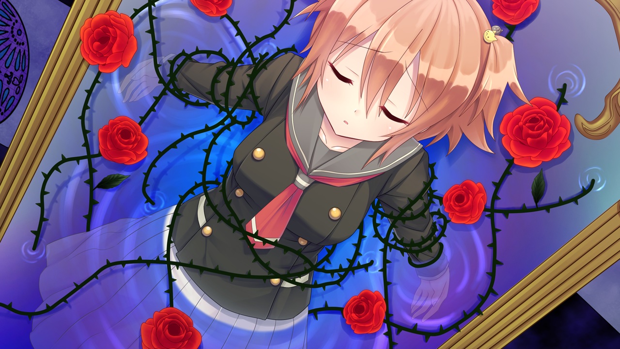 aragaki_akira, bondage, flowers, game_cg, kamitsure_~7_no_nijou_fushigi~, magic, mirror, mizuki_kotora