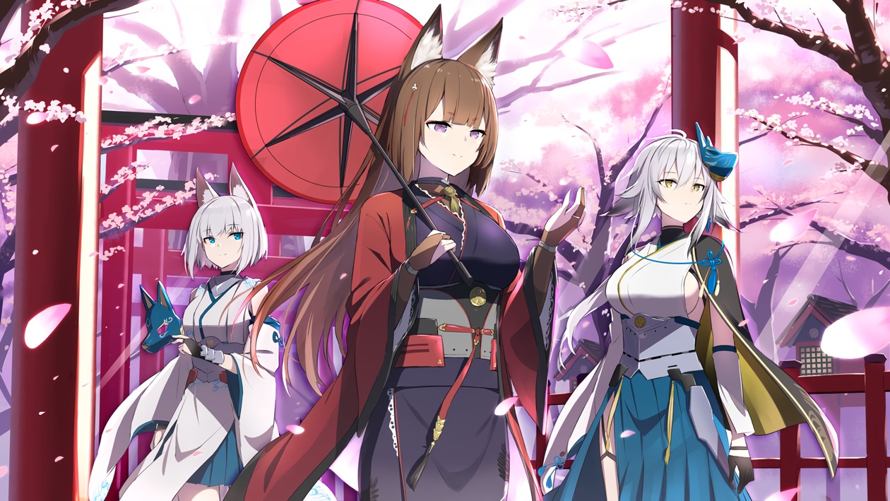 amagi_(azur_lane), animal_ears, anthropomorphism, aqua_eyes, azur_lane, brown_hair, elbow_gloves, foxgirl