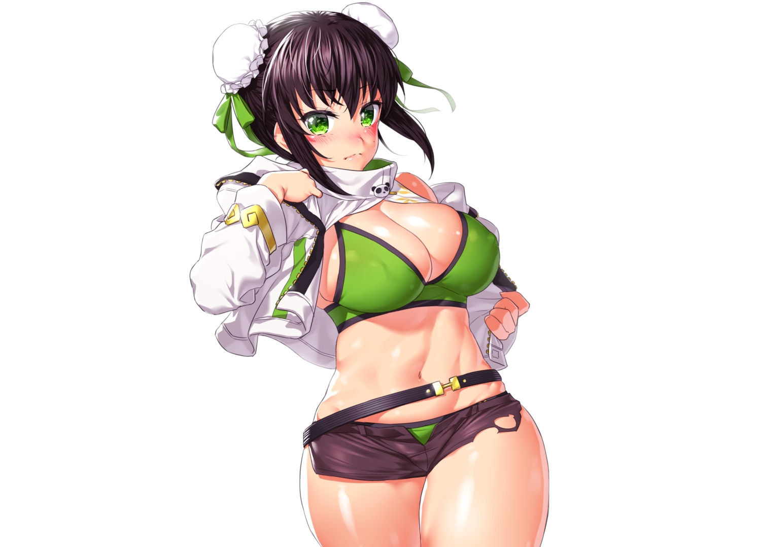bikini, black_hair, blush, breasts, cleavage, erect_nipples, fate/grand_order, fate_(series)