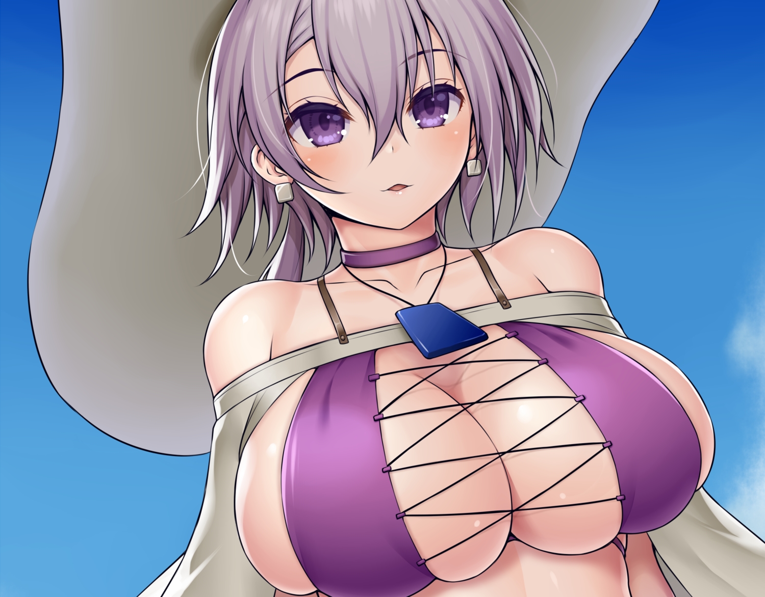 anthropomorphism, asamura_hiori, azur_lane, bikini, breasts, choker, cleavage, close