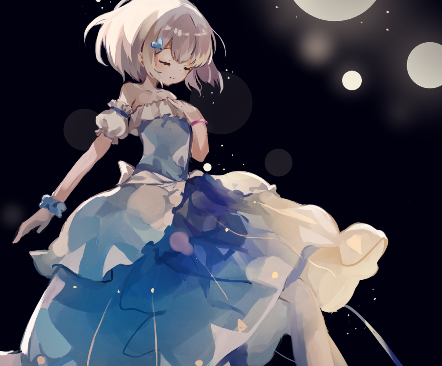 anthropomorphism, black, cropped, dress, flat_chest, fujii_shino, gray_hair, original