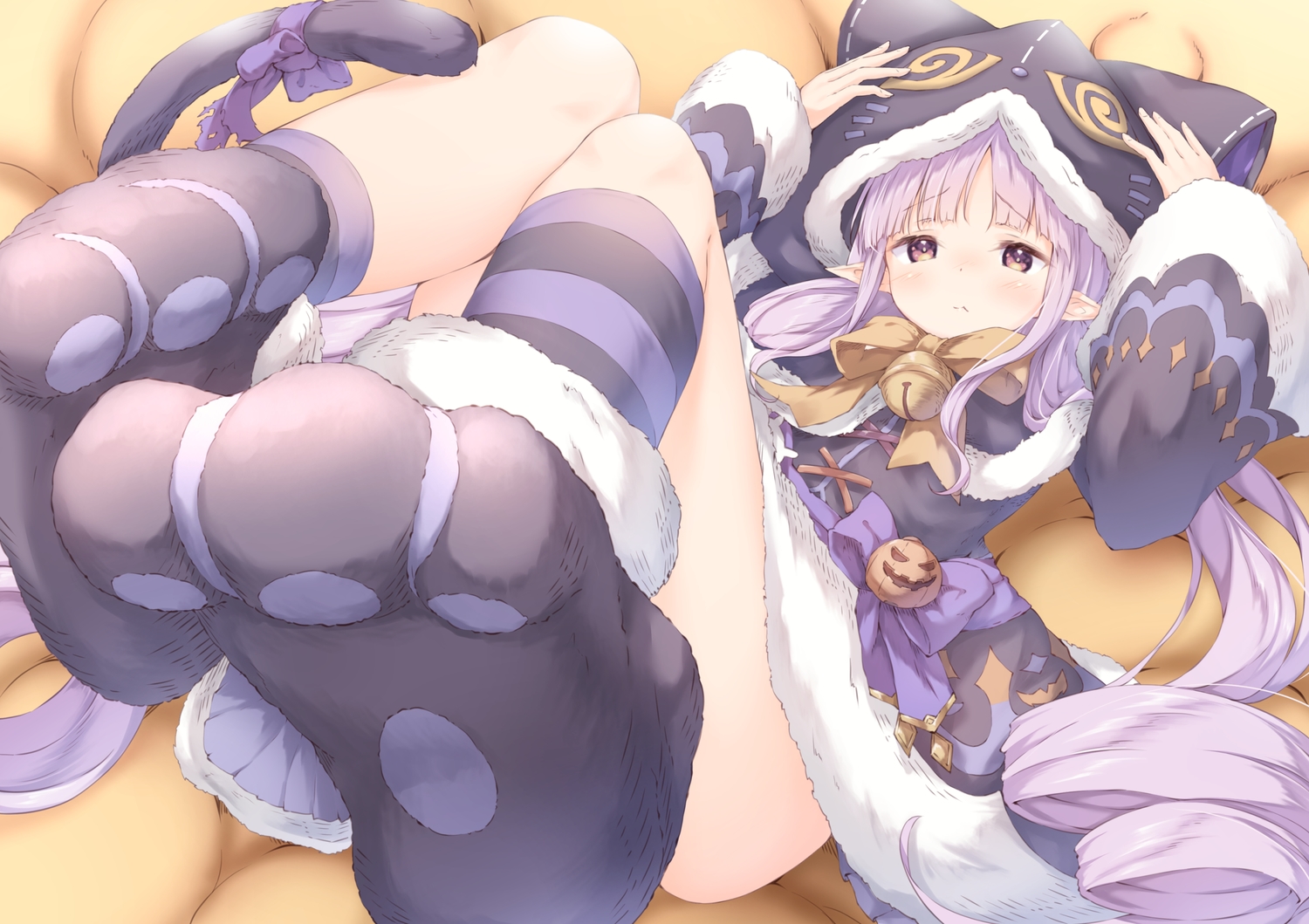 animal_ears, bell, blush, bow, catgirl, cat_smile, halloween, hikawa_kyoka