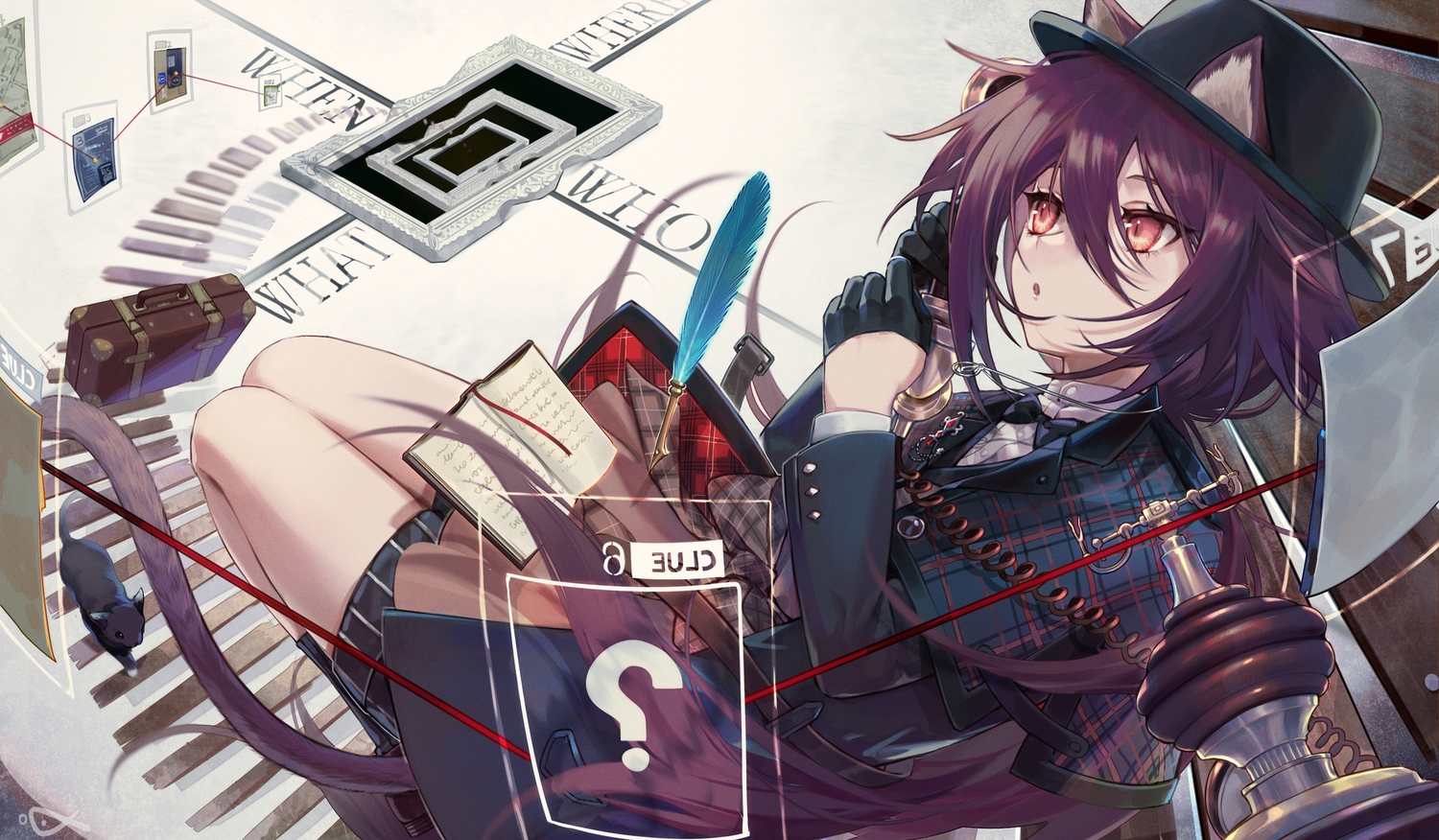 animal, animal_ears, arknights, book, cat, catgirl, cropped, csyday