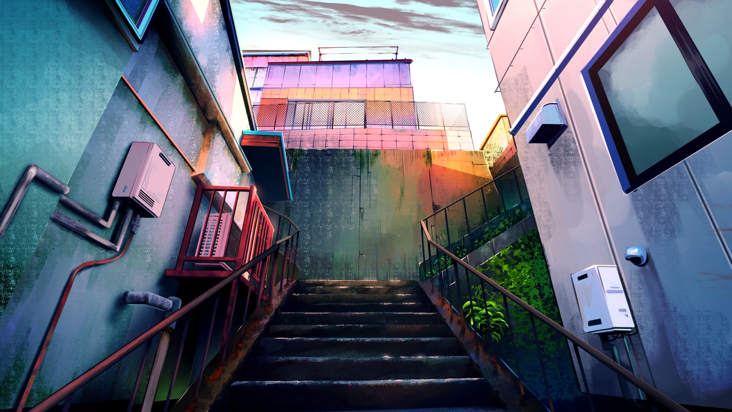 building, city, clouds, no_humans, original, scenic, sky, smile_(qd4nsvik)