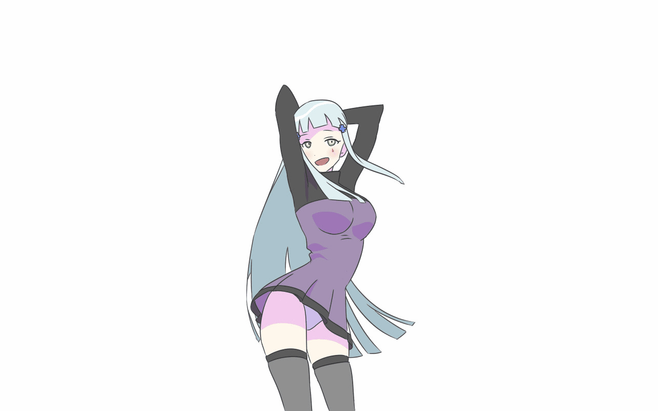 animated, breasts, dress, girls_frontline, gray_hair, green_eyes, hk416_(girls_frontline), kcnny