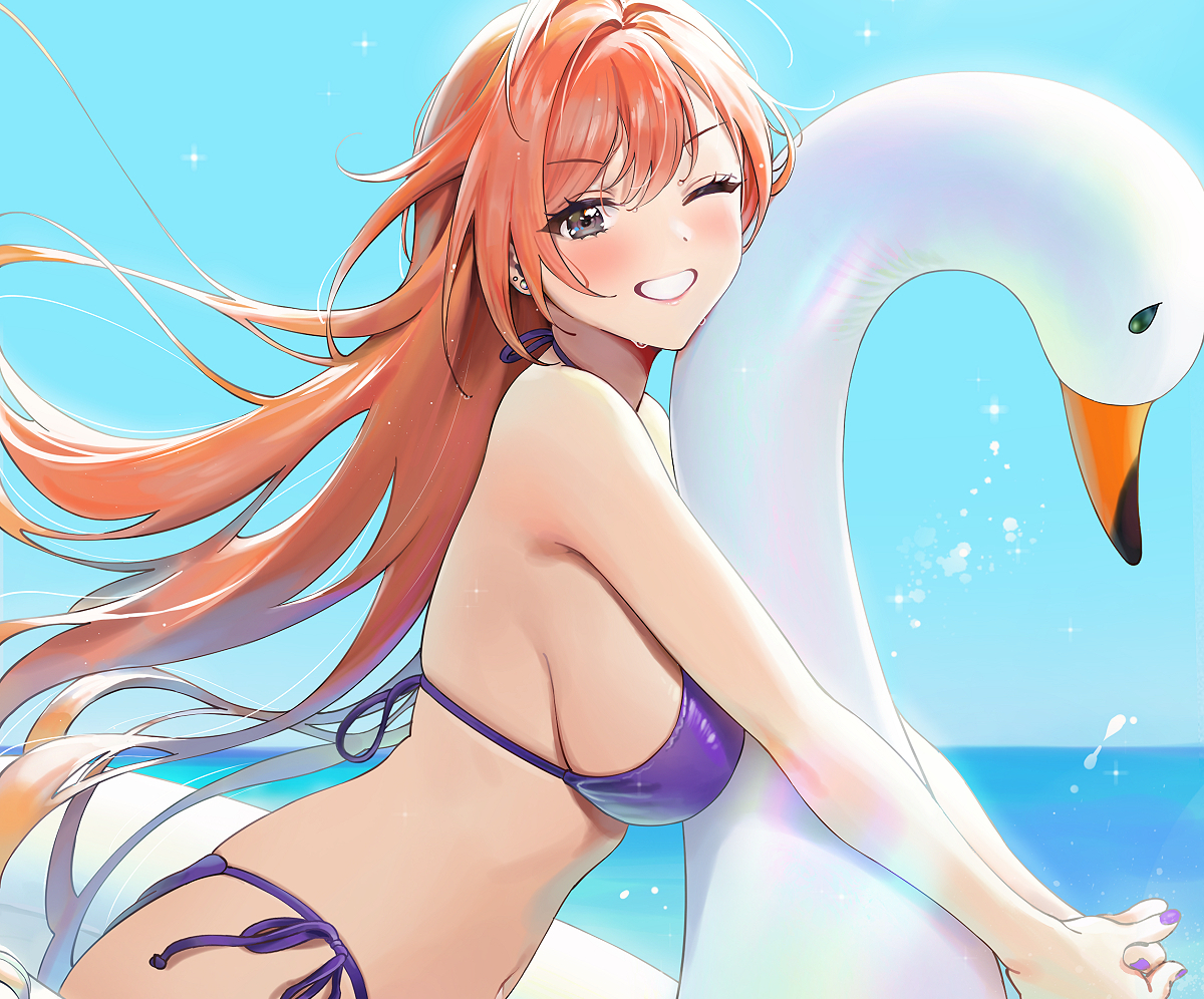 ame_(uten_cancel), arisugawa_natsuha, bikini, blush, cropped, gray_eyes, idolmaster, idolmaster_shiny_colors