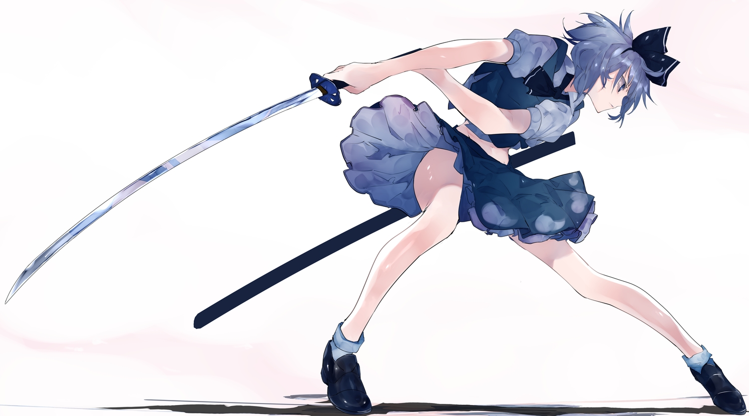 aqua_eyes, gray_hair, headband, ikurauni, katana, konpaku_youmu, polychromatic, short_hair