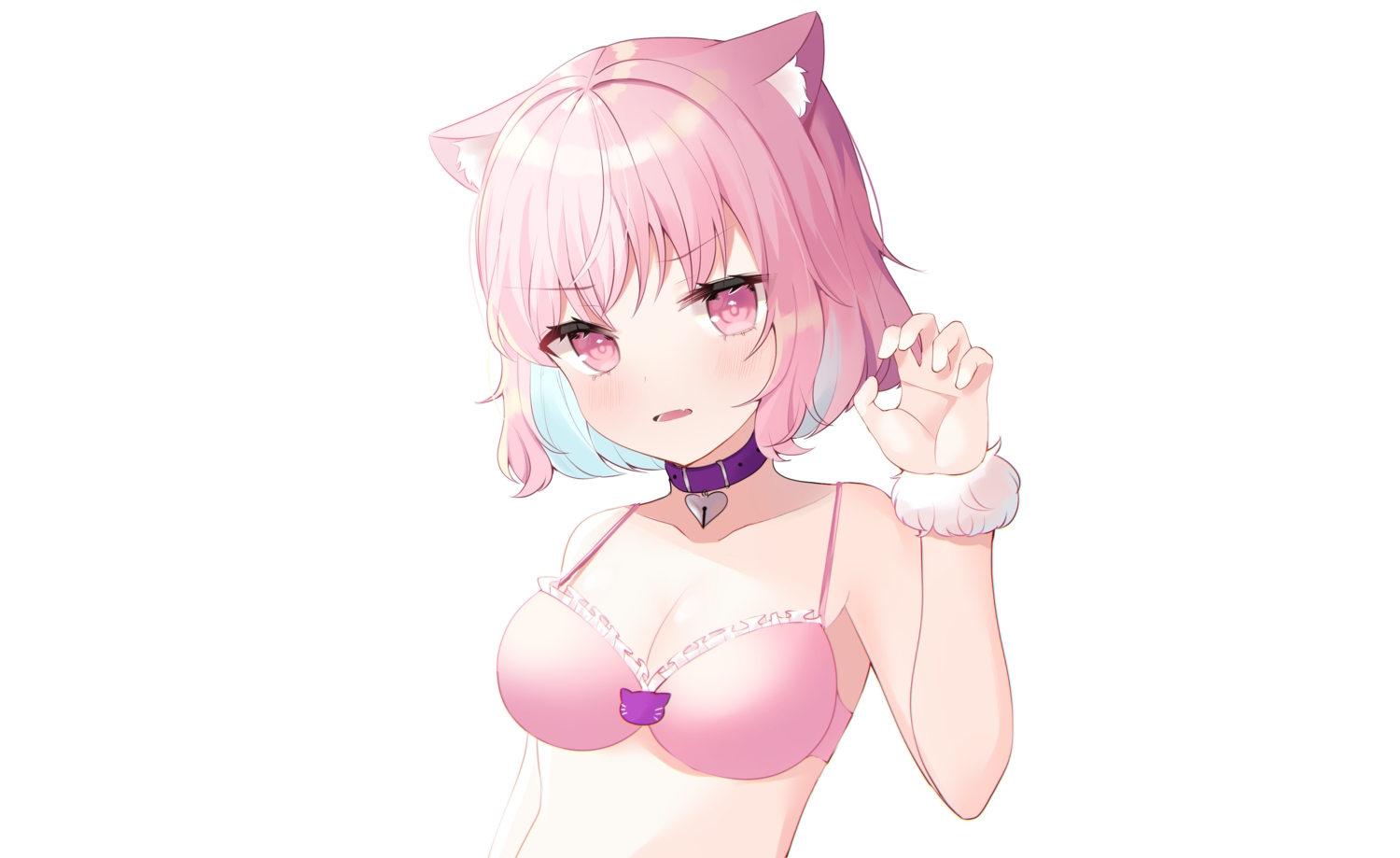 animal_ears, bell, bra, catgirl, collar, fang, idolmaster, idolmaster_cinderella_girls